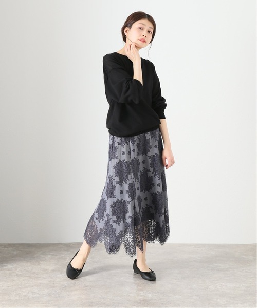La TOTALITE(ラトータリテ)の「パネルレースフレアスカート◆(スカート・レディース・ライトグリーン/アイボリー/ブラック系その他・38/36)」の17枚目の写真