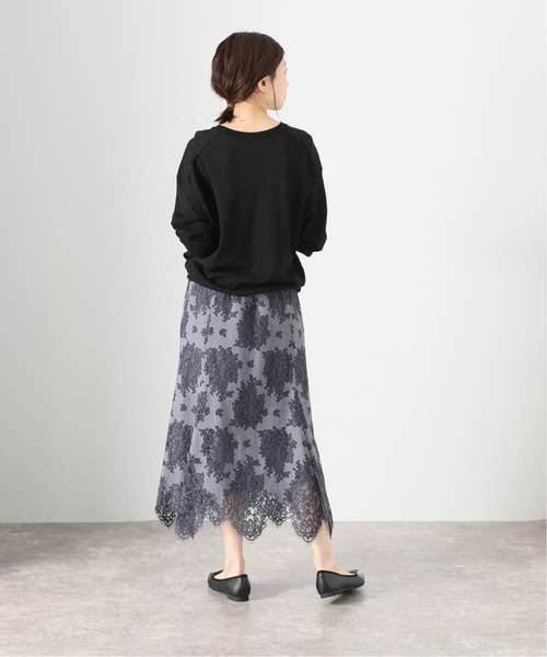 La TOTALITE(ラトータリテ)の「パネルレースフレアスカート◆(スカート・レディース・ライトグリーン/アイボリー/ブラック系その他・38/36)」の10枚目の写真