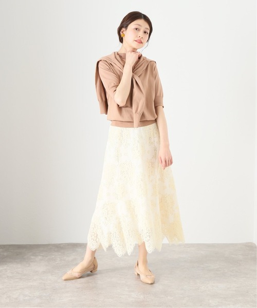 La TOTALITE(ラトータリテ)の「パネルレースフレアスカート◆(スカート・レディース・ライトグリーン/アイボリー/ブラック系その他・38/36)」の20枚目の写真