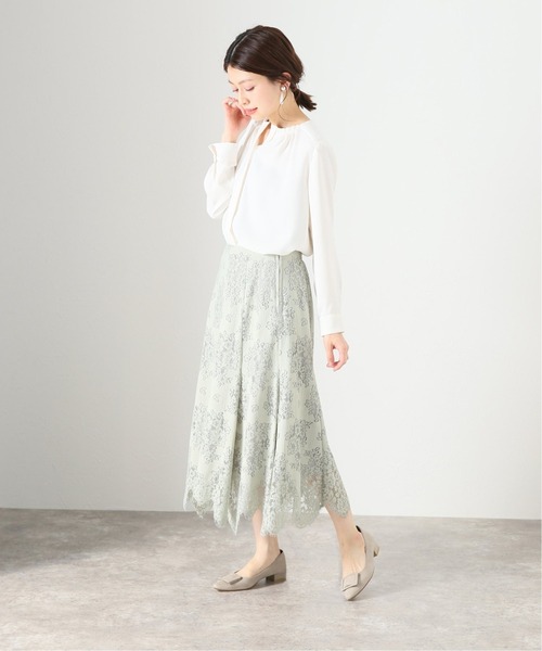 La TOTALITE(ラトータリテ)の「パネルレースフレアスカート◆(スカート・レディース・ライトグリーン/アイボリー/ブラック系その他・38/36)」の15枚目の写真
