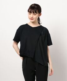 BDONNA | クラシック天竺　異素材切替Vネックカットソー(Tシャツ/カットソー)