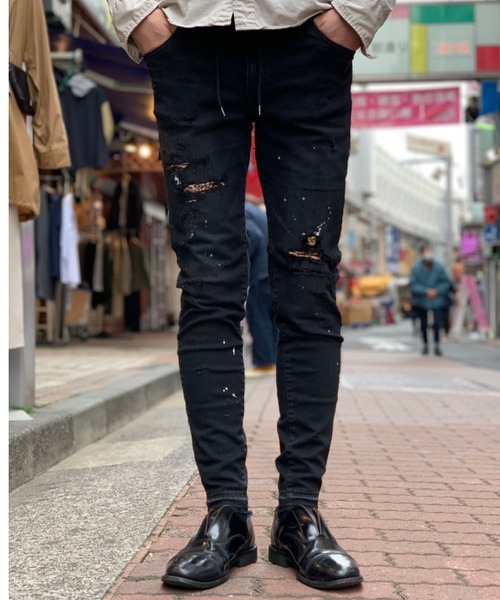 surt（サート）の「SURT（サート）LEOPARD DENIM/レオパードストレッチデニム（デニムパンツ・メンズ・ブラック・SMALL/MEDIUM/LARGE/X-LARGE/X-SMALL）」の7枚目の写真