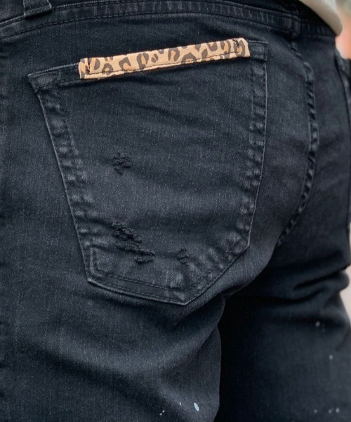 surt（サート）の「SURT（サート）LEOPARD DENIM/レオパードストレッチデニム（デニムパンツ・メンズ・ブラック・SMALL/MEDIUM/LARGE/X-LARGE/X-SMALL）」の5枚目の写真