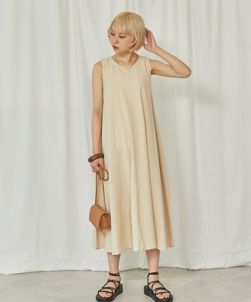toucher du brise（トゥシェドブリーズ）の「Aラインワンピース（ワンピース・レディース・ブラック/エンジ/ベージュ・M）」の16枚目の写真