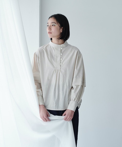 rikolekt(リコレクト)の「birds ブラウス(シャツ/ブラウス・レディース・ネイビー/キナリ・0/1)」の1枚目の写真