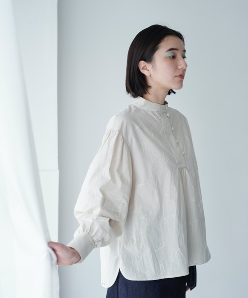 rikolekt(リコレクト)の「birds ブラウス(シャツ/ブラウス・レディース・ネイビー/キナリ・0/1)」の3枚目の写真