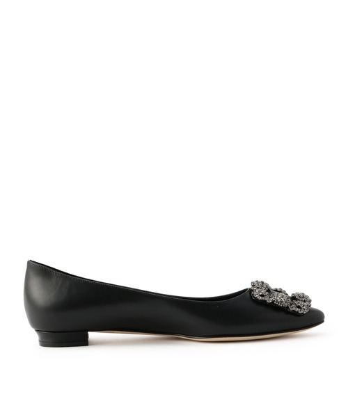 MANOLO BLAHNIK / HANGIS ビジューフラットシューズ