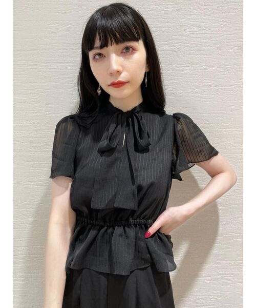 EATME(イートミー)の「ボウタイブラウス(シャツ/ブラウス・レディース・ブラック/オフホワイト/その他1・FREE)」の1枚目の写真