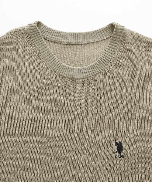 U.S. POLO ASSN.(ユーエスポロアッスン)の「U.S. POLO ASSN. / ユーエスポロアッスン 別注 ルーズオーバーサイズ ロゴ刺繍 ニットベスト(ベスト・メンズ・ブラック/ベージュ/グレー/オフホワイト/サックスブルー/ミント・M/L)」の16枚目の写真