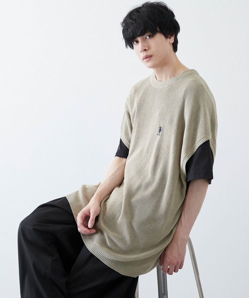 U.S. POLO ASSN.(ユーエスポロアッスン)の「U.S. POLO ASSN. / ユーエスポロアッスン 別注 ルーズオーバーサイズ ロゴ刺繍 ニットベスト(ベスト・メンズ・ブラック/ベージュ/グレー/オフホワイト/サックスブルー/ミント・M/L)」の7枚目の写真