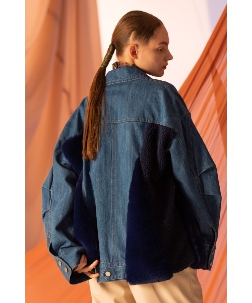 AULA AILA(アウラアイラ)の「エコファーミックスデニムジャケット(デニムジャケット・レディース・ブラック/ブラウン/ブルー・0)」の18枚目の写真
