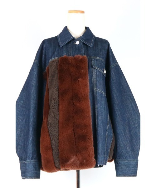 AULA AILA(アウラアイラ)の「エコファーミックスデニムジャケット(デニムジャケット・レディース・ブラック/ブラウン/ブルー・0)」の10枚目の写真