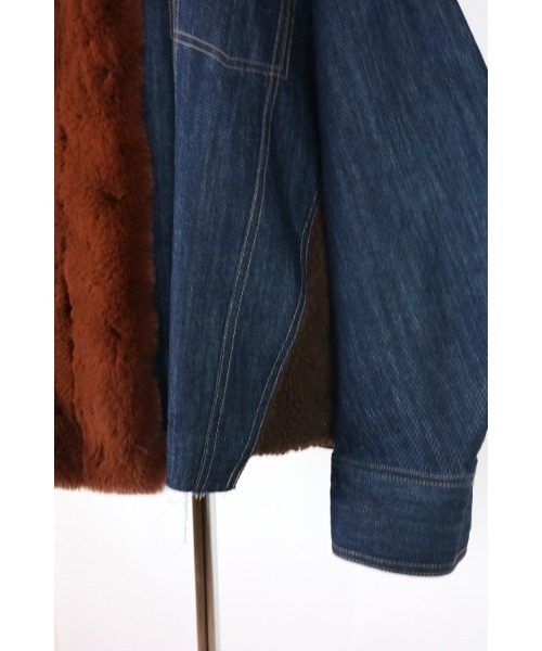 AULA AILA(アウラアイラ)の「エコファーミックスデニムジャケット(デニムジャケット・レディース・ブラック/ブラウン/ブルー・0)」の15枚目の写真