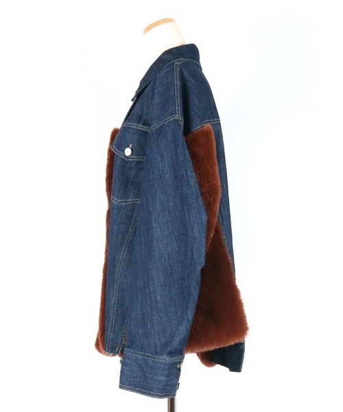 AULA AILA(アウラアイラ)の「エコファーミックスデニムジャケット(デニムジャケット・レディース・ブラック/ブラウン/ブルー・0)」の12枚目の写真