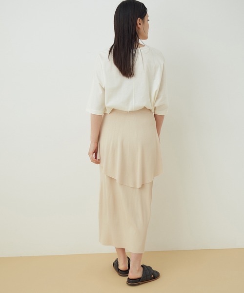 ADAM ET ROPE'（アダムエロペ）の「ラッフルベルト付ニットスカート（スカート・レディース・ダークブラウン/ホワイト系その他5・FREE）」の7枚目の写真