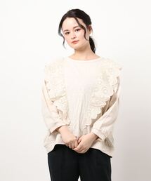 Samansa Mos2 | スラブ天竺レースカットソー(Tシャツ/カットソー)