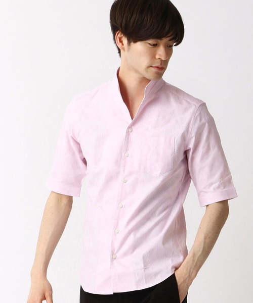 HIDEAWAYS NICOLE（ハイダウェイニコル）の「刺し子風ジャカード半袖シャツ（シャツ/ブラウス・メンズ・ホワイト/その他1/サックスブルー/ピンク・LARGE/MEDIUM/X-LARGE）」の8枚目の写真