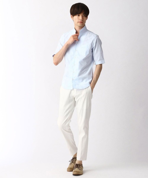 HIDEAWAYS NICOLE（ハイダウェイニコル）の「刺し子風ジャカード半袖シャツ（シャツ/ブラウス・メンズ・ホワイト/その他1/サックスブルー/ピンク・LARGE/MEDIUM/X-LARGE）」の18枚目の写真