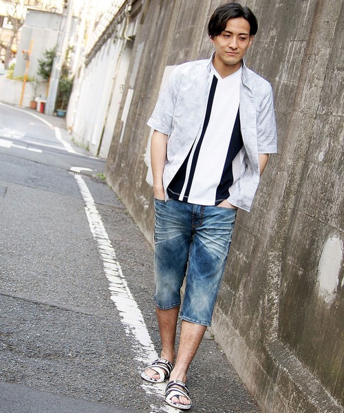 HIDEAWAYS NICOLE（ハイダウェイニコル）の「刺し子風ジャカード半袖シャツ（シャツ/ブラウス・メンズ・ホワイト/その他1/サックスブルー/ピンク・LARGE/MEDIUM/X-LARGE）」の12枚目の写真