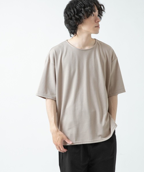 ITEMS URBANRESEARCH(アイテムズ アーバンリサーチ)の「ポンチ5分袖ビッグTシャツ(Tシャツ/カットソー・メンズ・ベージュ/ブラック/オフホワイト/カーキ・MEDIUM/LARGE)」の12枚目の写真