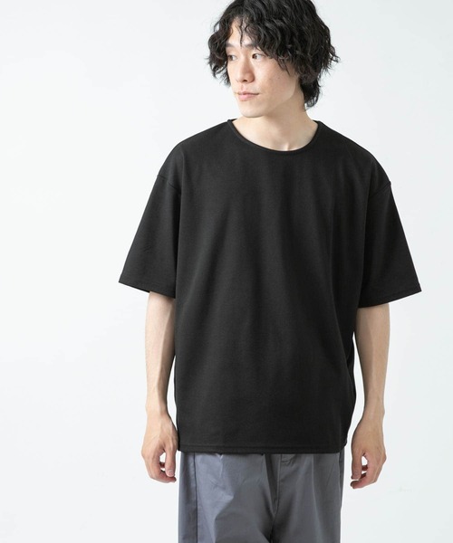 ITEMS URBANRESEARCH(アイテムズ アーバンリサーチ)の「ポンチ5分袖ビッグTシャツ(Tシャツ/カットソー・メンズ・ベージュ/ブラック/オフホワイト/カーキ・MEDIUM/LARGE)」の18枚目の写真