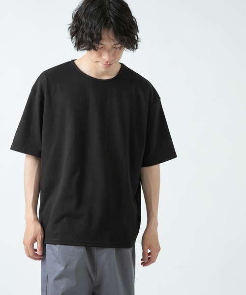 ITEMS URBANRESEARCH(アイテムズ アーバンリサーチ)の「ポンチ5分袖ビッグTシャツ(Tシャツ/カットソー・メンズ・ベージュ/ブラック/オフホワイト/カーキ・MEDIUM/LARGE)」の19枚目の写真