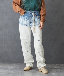 ハンドブリーチデニム ストレートパンツ ユニセックス