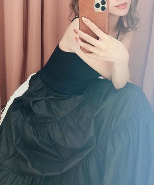 EIMY ISTOIRE(エイミーイストワール)の「コットンスカートキャミワンピース(ワンピース・レディース・ホワイト/ブラック/ベージュ/ブラウン・FREE)」の12枚目の写真