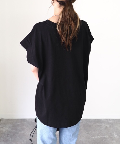 Riberry（リベリー）の「フレンチスリーブトップス（Tシャツ/カットソー・レディース・ブラック/ブラウン/オフホワイト・FREE）」の5枚目の写真