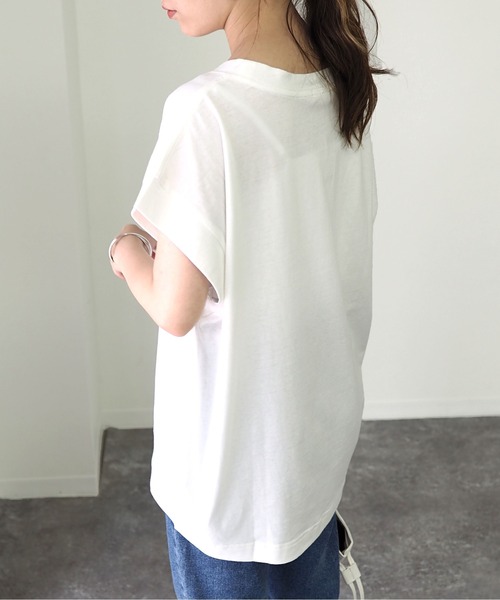 Riberry（リベリー）の「フレンチスリーブトップス（Tシャツ/カットソー・レディース・ブラック/ブラウン/オフホワイト・FREE）」の13枚目の写真