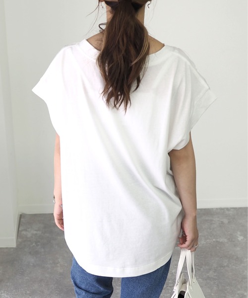 Riberry（リベリー）の「フレンチスリーブトップス（Tシャツ/カットソー・レディース・ブラック/ブラウン/オフホワイト・FREE）」の18枚目の写真