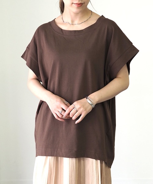 Riberry（リベリー）の「フレンチスリーブトップス（Tシャツ/カットソー・レディース・ブラック/ブラウン/オフホワイト・FREE）」の11枚目の写真