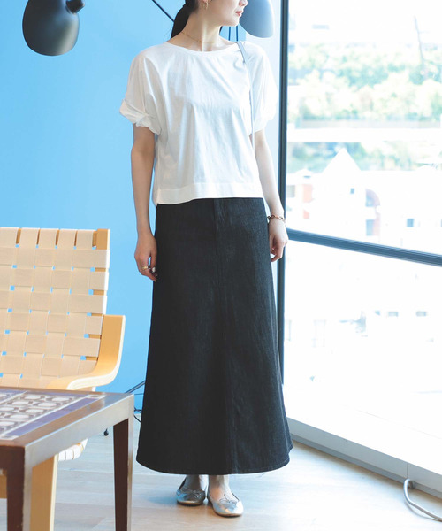 BEAMS HEART(ビームスハート)の「【WEB限定色あり/7色展開】ツイストスリーブ プルオーバー(Tシャツ/カットソー・レディース・ブラック/ネイビー/オフホワイト/イエロー/サックスブルー/オリーブ/イエロー系その他2/ダークグリーン・FREE)」の12枚目の写真