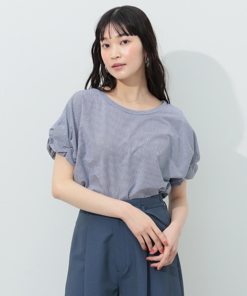 BEAMS HEART(ビームスハート)の「【WEB限定色あり/7色展開】ツイストスリーブ プルオーバー(Tシャツ/カットソー・レディース・ブラック/ネイビー/オフホワイト/イエロー/サックスブルー/オリーブ/イエロー系その他2/ダークグリーン・FREE)」の18枚目の写真