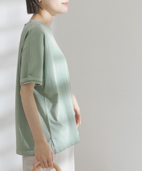 FORK&SPOON（フォークアンドスプーン）の「FORK&SPOON　超長綿ガーメントダイカットソー（Tシャツ/カットソー・レディース・チャコールグレー/アイボリー/グリーン系その他・ONE）」の4枚目の写真