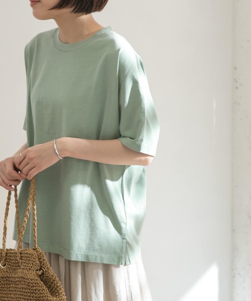 FORK&SPOON（フォークアンドスプーン）の「FORK&SPOON　超長綿ガーメントダイカットソー（Tシャツ/カットソー・レディース・チャコールグレー/アイボリー/グリーン系その他・ONE）」の9枚目の写真