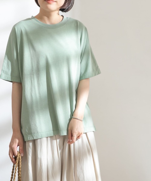 FORK&SPOON（フォークアンドスプーン）の「FORK&SPOON　超長綿ガーメントダイカットソー（Tシャツ/カットソー・レディース・チャコールグレー/アイボリー/グリーン系その他・ONE）」の12枚目の写真