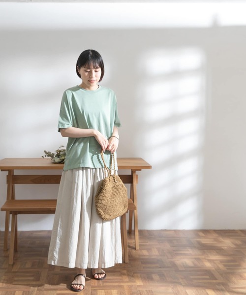 FORK&SPOON（フォークアンドスプーン）の「FORK&SPOON　超長綿ガーメントダイカットソー（Tシャツ/カットソー・レディース・チャコールグレー/アイボリー/グリーン系その他・ONE）」の13枚目の写真