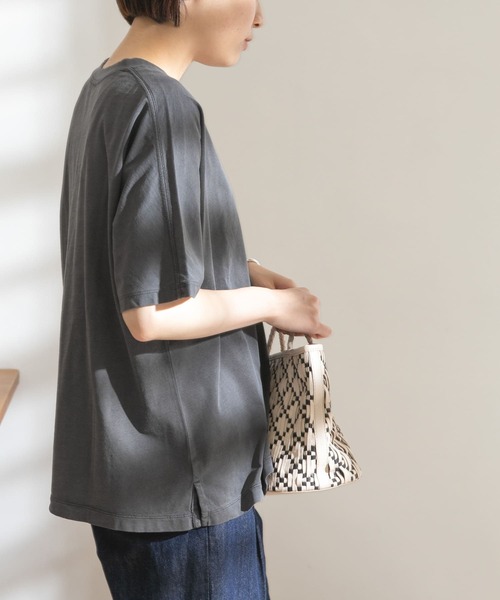 FORK&SPOON（フォークアンドスプーン）の「FORK&SPOON　超長綿ガーメントダイカットソー（Tシャツ/カットソー・レディース・チャコールグレー/アイボリー/グリーン系その他・ONE）」の14枚目の写真