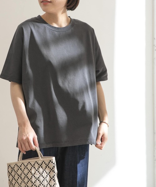 FORK&SPOON（フォークアンドスプーン）の「FORK&SPOON　超長綿ガーメントダイカットソー（Tシャツ/カットソー・レディース・チャコールグレー/アイボリー/グリーン系その他・ONE）」の16枚目の写真