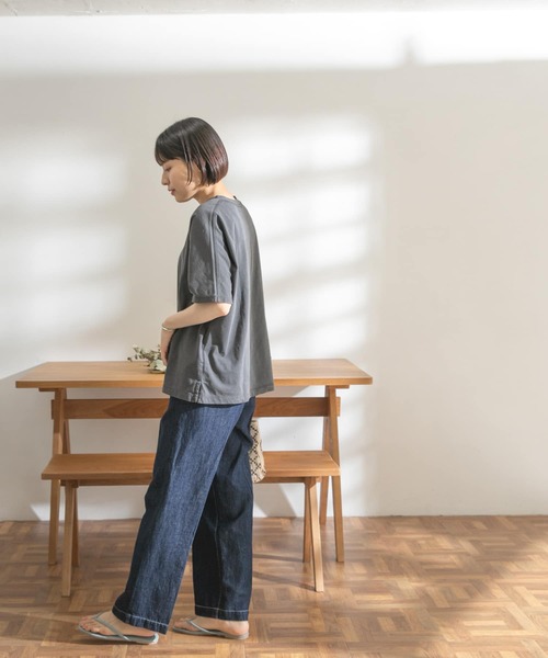 FORK&SPOON（フォークアンドスプーン）の「FORK&SPOON　超長綿ガーメントダイカットソー（Tシャツ/カットソー・レディース・チャコールグレー/アイボリー/グリーン系その他・ONE）」の19枚目の写真