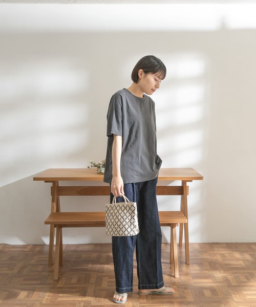 FORK&SPOON（フォークアンドスプーン）の「FORK&SPOON　超長綿ガーメントダイカットソー（Tシャツ/カットソー・レディース・チャコールグレー/アイボリー/グリーン系その他・ONE）」の20枚目の写真