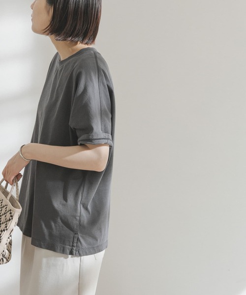 FORK&SPOON（フォークアンドスプーン）の「FORK&SPOON　超長綿ガーメントダイカットソー（Tシャツ/カットソー・レディース・チャコールグレー/アイボリー/グリーン系その他・ONE）」の21枚目の写真