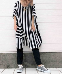 Q | ストライプチュニックワンピース(チュニック)