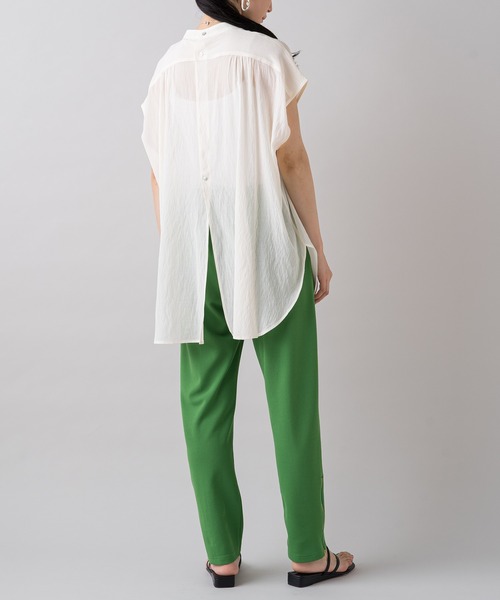 LOUNGEDRESS（ラウンジドレス）の「バンドカラーフレンチブラウス（シャツ/ブラウス・レディース・オフホワイト/グリーン/ピンク/ブラック・FREE）」の16枚目の写真