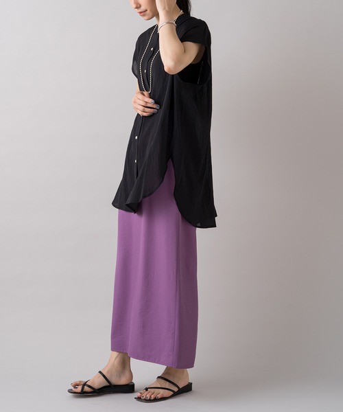 LOUNGEDRESS（ラウンジドレス）の「バンドカラーフレンチブラウス（シャツ/ブラウス・レディース・オフホワイト/グリーン/ピンク/ブラック・FREE）」の21枚目の写真