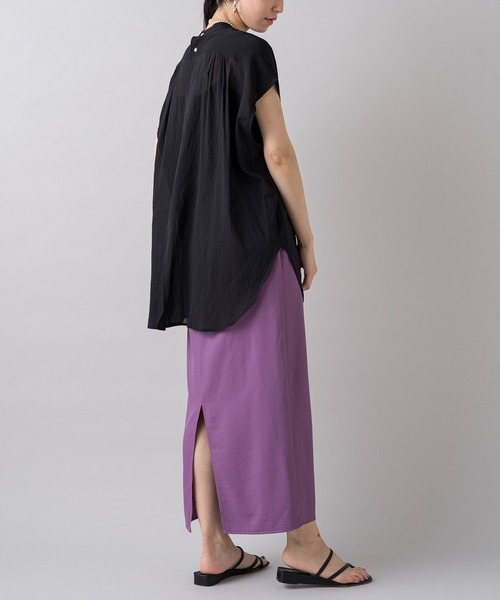 LOUNGEDRESS（ラウンジドレス）の「バンドカラーフレンチブラウス（シャツ/ブラウス・レディース・オフホワイト/グリーン/ピンク/ブラック・FREE）」の22枚目の写真