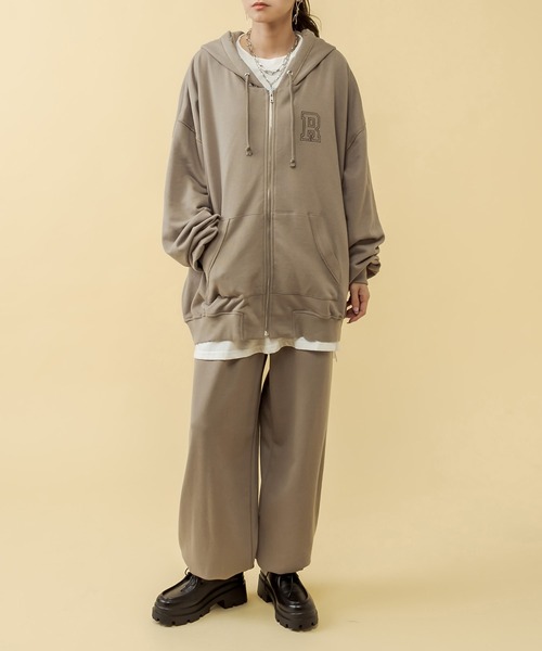 RASVOA（ラスボア）の「【セットアップ着用可】ビンテージダメージＺＩＰパーカー（パーカー・レディース・チャコールグレー/グリーン/グレイッシュベージュ・FREE）」の19枚目の写真