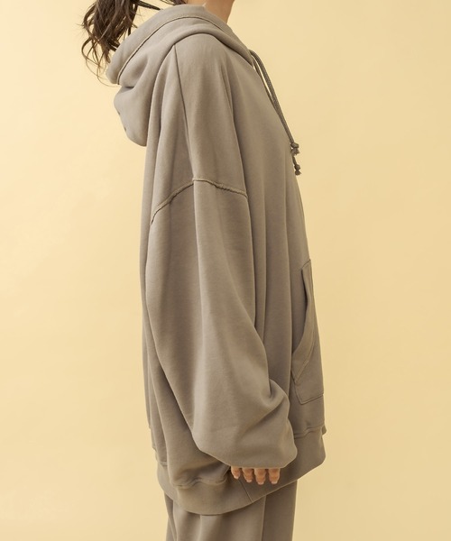 RASVOA（ラスボア）の「【セットアップ着用可】ビンテージダメージＺＩＰパーカー（パーカー・レディース・チャコールグレー/グリーン/グレイッシュベージュ・FREE）」の18枚目の写真