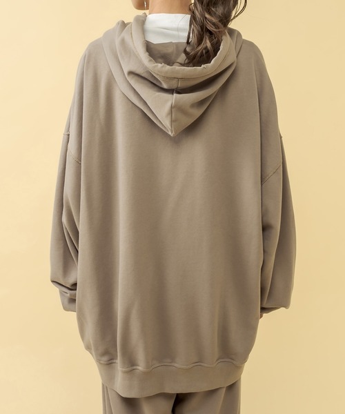 RASVOA（ラスボア）の「【セットアップ着用可】ビンテージダメージＺＩＰパーカー（パーカー・レディース・チャコールグレー/グリーン/グレイッシュベージュ・FREE）」の12枚目の写真